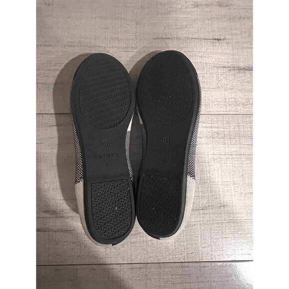Rothys Womens Shoes Black & White Size  6W Round Toe Flats Slip-on Ballet - Picture 6 of 7